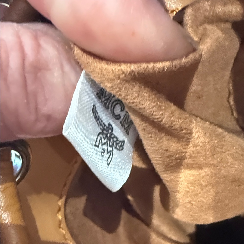 Source Unknown MCM Cognac Brown Leather Drawstring Shoulder Bag - Picture 11 of 16